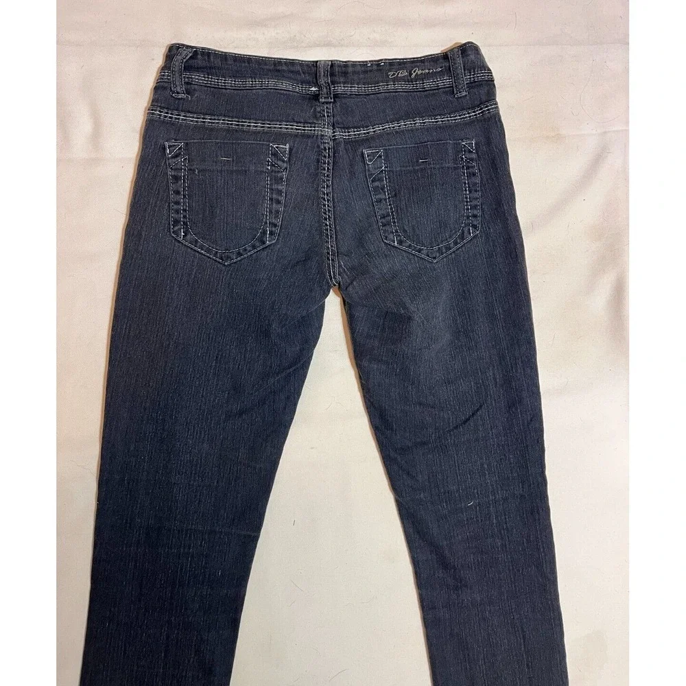 D&B Deep Blue Womens/Junior SZ 5 Charcoal Black Skinny Jeans Rhinestones E10 - Picture 5 of 7